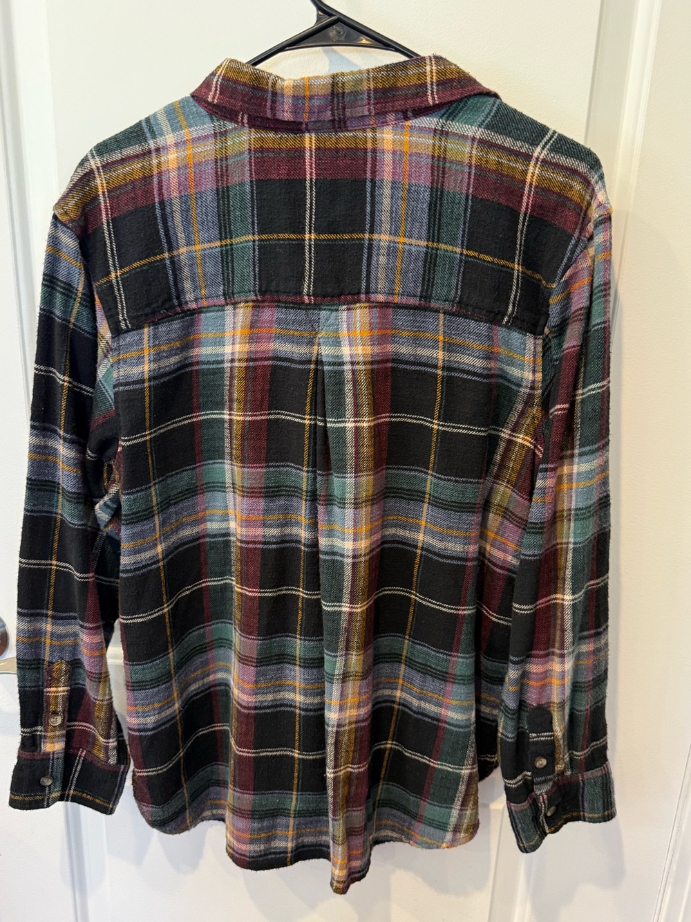 American Eagle Brown/Green Plaid Boyfriend Flannel Shirt - Men's Size Medium - Picture 2 of 4